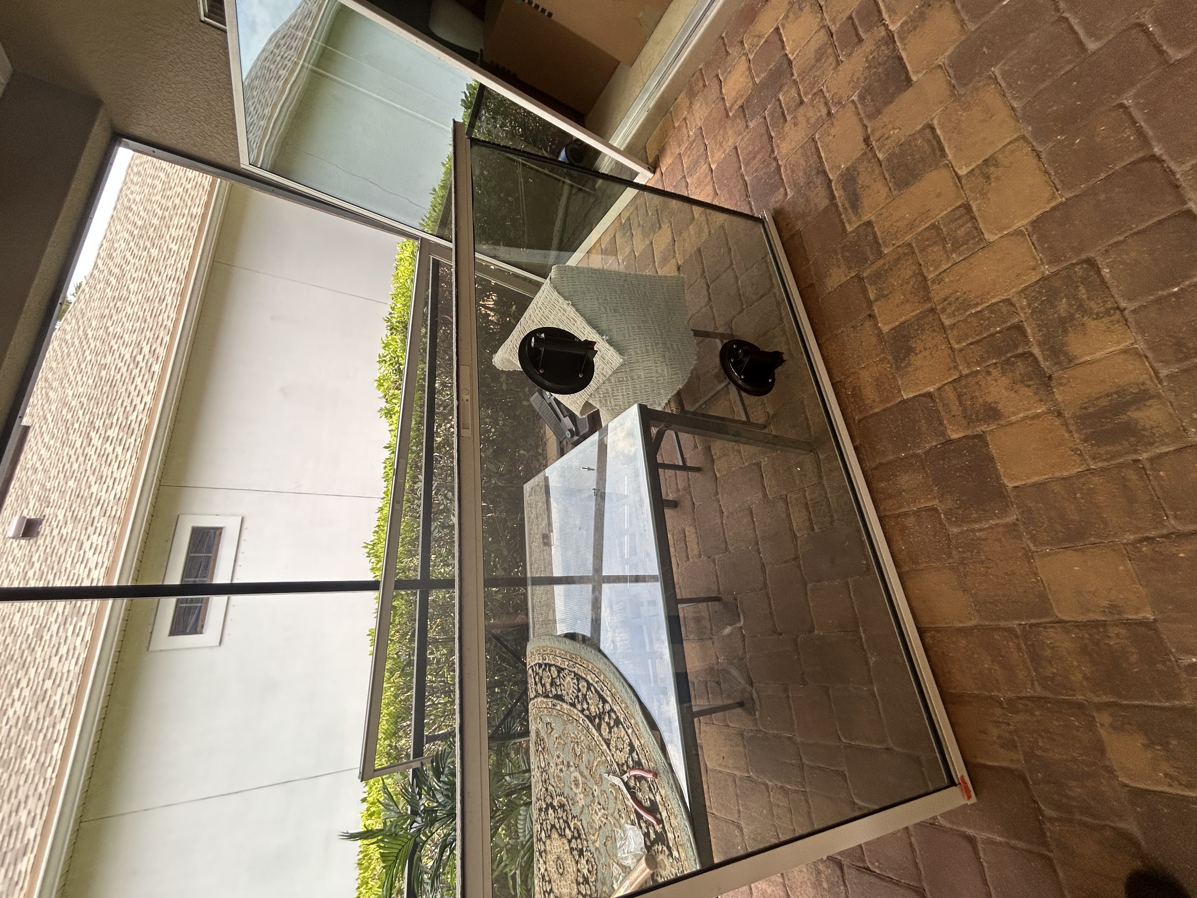 Sliding door panel removed during a Gainesville service call